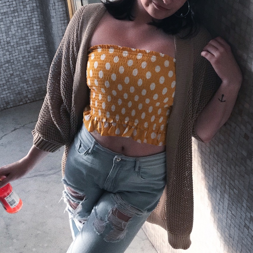 Yellow polka dot top